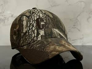 【未使用品】43F★Caterpillar CAT キャタピラー 迷彩柄 キャップ 帽子 CAP REALTREE製ウット系迷彩柄にブラウンの鹿柄刺繍《FREEサイズ》