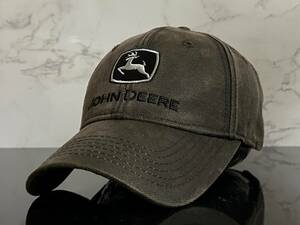 【未使用品】40F クール★JOHN DEERE ジョン・ディア キャップ 帽子CAP クールなブラウンのコーティング素材とロゴデザイン《FREEサイズ》