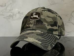 【未使用品】36C クール★JOHN DEERE ジョン・ディア キャップ 帽子 CAP クールな迷彩柄のリップストップコットン素材！《FREEサイズ》