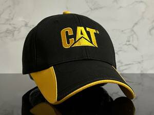 【未使用品】52D★Caterpillar CAT キャタピラー キャップ 帽子 CAP クールなレーシングデザインのブラックコットン素材！《FREEサイズ》