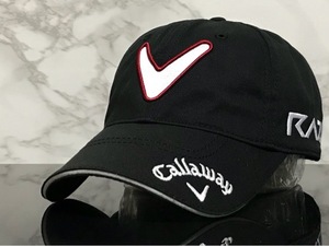 【未使用品】50B ★Callaway Golf キャロウェイ ゴルフ キャップ 帽子 CAP クールなブラックのコットン素材にモデルロゴ♪《FREEサイズ》