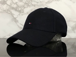 【未使用品】146C★TOMMY HILFIGER トミー・ヒルフィガ－ キャップ帽子 上品で高級感のあるダークネイビーにオリジナルロゴ《FREEサイズ》