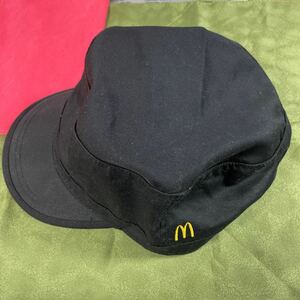 キャップ キャンプ 非売品　マクドナルド　ワークキャップ　帽子　キャップ　ブラック　　フリーサイズ