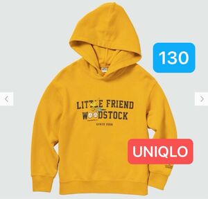 UNIQLO 130 ピーナッツ チャーリー・ブラウンズ・ベースボール・チーム ウッドストック スウェット パーカ 長袖 ユニクロ