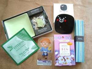  Japan .. rare . set 5 point .... original book mark,..... pcs, fragrance,. incense stick, ceramic pot-pourri unused 