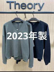 theory セオリー　2023年製　Double Knit LT N Clean Sweatshirt ダブルニットLT N クリーンスウェットシャツ　カットソー　ブラック　黒