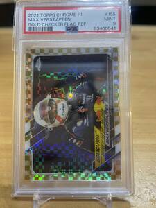 PSA9 2021 Topps Formula 1 Max Verstappen Gold Checker Flag Refractor 50枚限定 フェルスタッペン F1