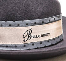 《Borsalinette by Borsalino ボルサリネッテ》新品 イタリア製 秋冬 ワイドブリム 高級ウール フェルトハット 中折れハット M(57cm)A8672_画像5