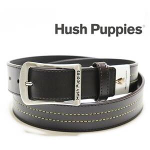 《Hush Puppies ハッシュパピー》新品 ステッチ 牛革 レザーベルト 96cmまで対応 サイズ調整可 ビジネス プレゼント A8358