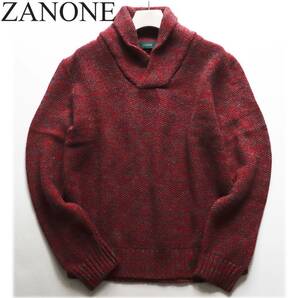 《ZANONE ザノーネ》新品 定価44,000円 イタリア製 羊毛100% ショールカラー プルオーバーニット セーター 50(XL)A9322