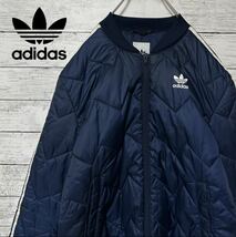 adidas originals アディダス オリジナルス SST QUILTED JACKET キルティング 中綿 ボンバー ジャケットMA-1 ブルゾン Mサイズ ネイビー 紺_画像1