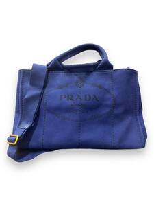 PRADA プラダ CANAPA カナパ BN2642 BLUETTE ネイビーブルー 2WAY Bag ハンドバッグ ショルダー ストラップ付