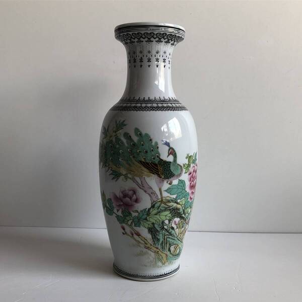 景徳鎮 花瓶 高さ約30.6cm