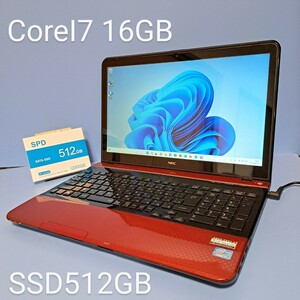 ★最強CoreI7★メモリ16GB★新品SSD512GB NEC/LS550/J/Windows11/Webカメラ/ブルーレイ/Office2019H&B/lavie/USB3.0/HDMI