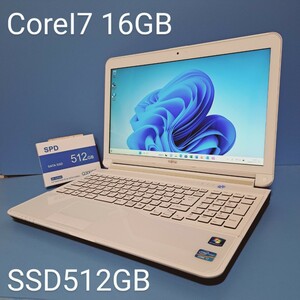 ★最強Corei7★メモリ16GB/新品SSD512GB/LIFEBOOK/AH77/E/アーバンホワイトWindows11/Office2019H&B/Webカメラ/ブルーレイ/富士通/FUJITSU