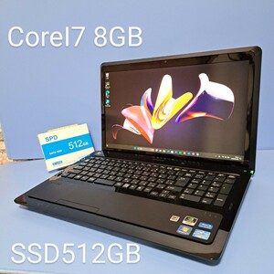 ★最強Corei7★/メモリ8GB/新品SSD512GB/Windows11/PCG-81313N/Office2019H&B/ブルーレイ/カメラ/SONY/VAIO/Bluetooth/フルHD液晶