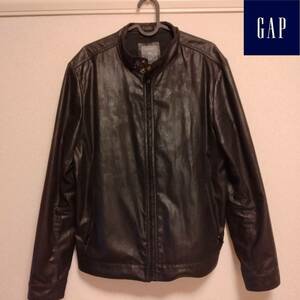 GAP ギャップ　ライダースジャケット 【フェイクレザー、ブラック】