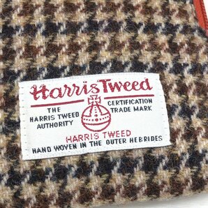 美品 TREASURE TOPKAPI トプカピ 英国HARRIS TWEED生地 L字ジップ フラットポーチ ブラウン系 チェック柄 マルチケース レディース 女性用の画像8