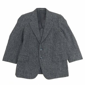 ●HARRIS TWEED ハリスツイード ツイードジャケット S相当 グレー ヘリンボーン テーラードジャケット サクライオーダースーツ メンズ