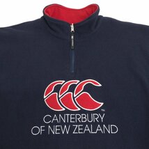 ●CANTERBURY カンタベリー 2WAY リバーシブル フリース トレーナー M 濃紺×赤 ネイビー レッド ハーフジップ ラグビー 国内正規品 メンズ_画像7