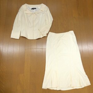 ●EPOCA エポカ ストレッチ スカート スーツ 上下セットアップ 38(M)/40(L) アイボリー 日本製 ジャケット フォーマル 国内正規品 女性用