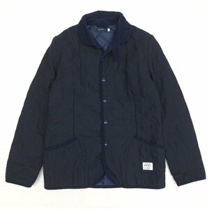 ●URBAN RESEARCH アーバンリサーチ コーデュロイ切り替え エコダウン キルティングジャケット 40(L) 濃紺 ネイビー コート 中綿入り 紳士