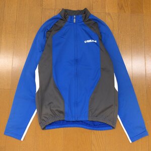 ●PEARL IZUMI パールイズミ 蓄熱裏地 サイクルジャージ L 青 ブルー 長袖 サイクリング 自転車 ロードバイク 日本製 メンズ 紳士