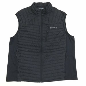 ●Eddie Bauer エディーバウアー 800FP 軽量 ストームダウンベスト XL(JP:2XL相当) 黒 ブラック アウトドア 特大 大きい 3L メンズ 紳士