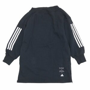 ●adidas アディダス 定価6,589円 裏起毛 スウェット チュニック ワンピース S 黒 ブラック 長袖 トレーナー レディース 女性用 スポーツ