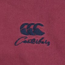 ●CANTERBURY カンタベリー ロゴ刺繍 コットン ラガーシャツ 3L エンジ ボルドー 肉厚 ポロシャツ ラグビー 2XL 特大 大きいサイズ メンズ_画像4