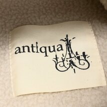 ◆antiqua アンティカ ルーズシルエット ダブルボアコート F スモークピンク フーデットコート ポンチョ ビッグシルエット レディース_画像3