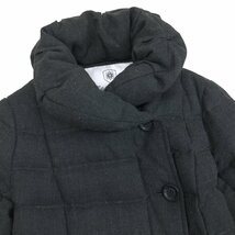 ◆Eddie Bauer エディーバウアー ショールカラー ロング ダウンコート XS チャコールグレー ダウンジャケット ヘリンボーン 国内正規品_画像4