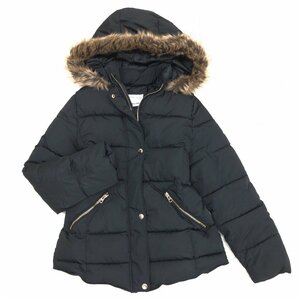 ◆ZARA Kids ザラ キルティング エコダウンジャケット 13/14(JP:160相当) 黒 ダウンパーカー ダウンコート キッズ ジュニア 女の子