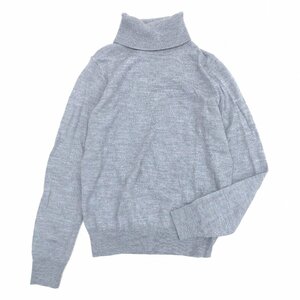 美品 UNITED ARROWS GLR ユナイテッドアローズ シルクブレンド タートルネック ウール ニット セーター F グレー 長袖 国内正規品 女性用