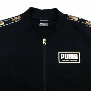 ●PUMA プーマ ロゴプリント ノーカラー 裏起毛 スウェット ジャケット M 黒 ブラック ブルゾン スポーツ 国内正規品 メンズ 紳士の画像7