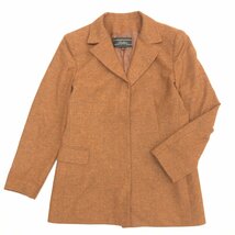 ●伊製 Leilian レリアン カシミヤ シルク混 ウール ジャケット 42(XL) ブラウン系 イタリア製 LL 2L ゆったり 大きい レディース_画像1