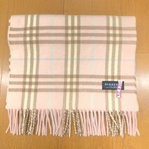 BURBERRY バーバリー 《繊維の宝石》上質 カシミヤ100% ノバチェック マフラー ベビーピンク ストール ショール レディース カシミア_画像5