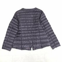 ●美品 TAKASHIMAYA Style Plus タカシマヤ スタイルプラス 高島屋 超軽量 ノーカラー ダウンジャケット M 紫 パープル ダウンコート 婦人_画像2