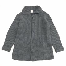 ◆BEAMS ビームス 肉厚 ハイネック ニット ジャケット M チャコールグレー セーター カーディガン 国内正規品 メンズ 紳士_画像1