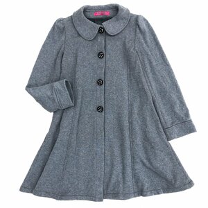 ◆美品 DOLLY GIRL BY ANNA SUI ドーリーガール アナスイ 裏起毛 ビジュー装飾 ストレッチ コート 2(M) グレー スウェットコート 女性用