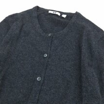 UNIQLO ユニクロ 《繊維の宝石》上質 カシミヤ100% ニット カーディガン L ダークグレー 長袖 羽織り 国内正規品 レディース カシミア_画像4