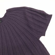 EVEX by KRIZIA クリツィア ウールブレンド ニット チュニック セーター 46(3XL) 紫 パープル 日本製 半袖 4L ゆったり 大きい レディース_画像5