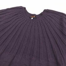 EVEX by KRIZIA クリツィア ウールブレンド ニット チュニック セーター 46(3XL) 紫 パープル 日本製 半袖 4L ゆったり 大きい レディース_画像4