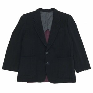 ●LANVIN ランバン カシミヤ混 テーラードジャケット R48-45(L相当) 黒 ブラック カシミア 国内正規品 メンズ 紳士