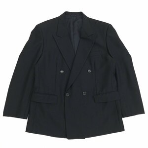 ●Christian Dior クリスチャンディオール モヘア混 ダブル スーツジャケット AB5(L相当) 黒 ブラック 古着 ヴィンテージ メンズ 紳士
