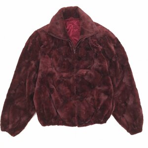 ◆最高級毛皮 Shared Mink Blouson シェアードミンク ジップアップ ブルゾン F 赤系 ワインレッド ミンクファー ジャケット コート 女性用