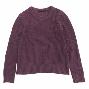 ●rag & bone ラグ&ボーン コットン100% リブニット セーター S 紫系 パープル系 長袖 国内正規品 レディース 婦人