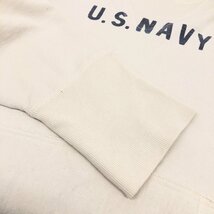 ●Sweat SERVICE UNIFORM U.S.NAVY 後付け スウェット パーカー 2(L相当) 生成り はらまき 前V ガゼット アメカジ ミリタリー_画像6