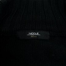 ●NICOLE ニコル ダブルジップ ウール ニット ジャケット 46(M) 黒 ブラック セーター ブルゾン カジュアル 国内正規品 メンズ 紳士_画像3