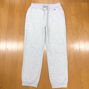 ●美品 Champion チャンピオン ロゴワッペン 裏起毛 スウェット ジョガーパンツ XL グレー 2L LL 特大 大きいサイズ スウェットパンツ